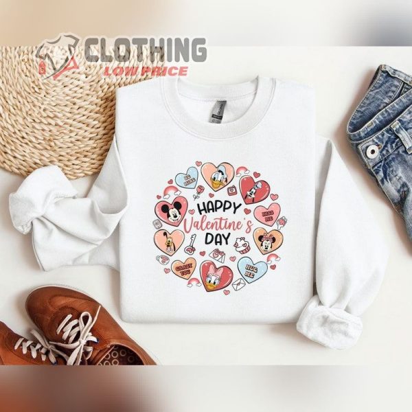 Happy Valentines Day Disney Sweatshirt, Disney Valentines Day Sweatshirt