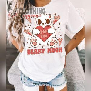 I Love You Beary Much, Cute Groovy Bear Valentines Tshirt, Valentine’S Day