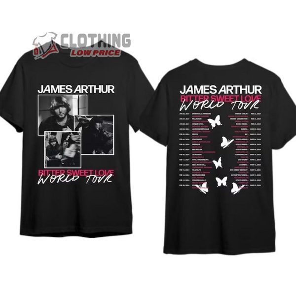 James Arthur Tour 2024 Shirt, James Arthur Merch, James Arthur Fan Shirt, James Arthur Bitter Sweet Love Tee Gift