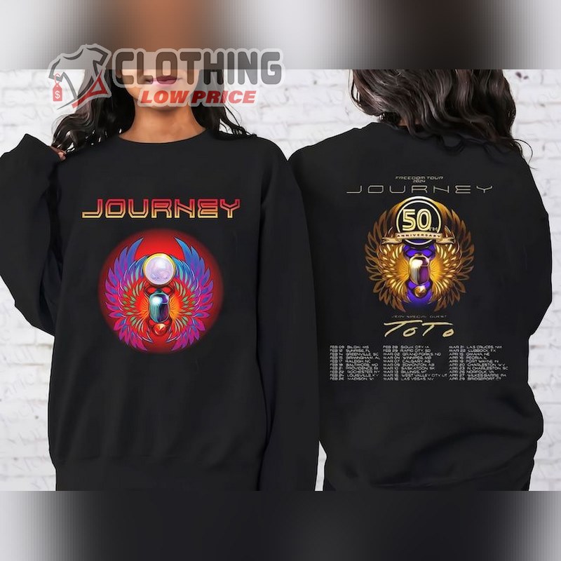 Journey Freedom Tour 2024, Journey With Toto 2024 Concert Shirt