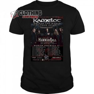 Kamelot Awaken The World Tour 2024 Merch, Ad Infinitum Band Tee, Hammerfall Tour T-Shirt