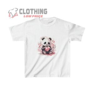 Kids Panda Tee, Cute Valentines Day Panda Shirt