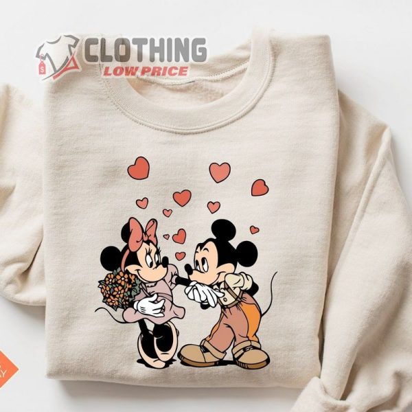 Kiss Love Mickey And Minnie Sweatshirt, Disney Valentines Day Sweatshirt