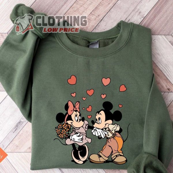 Kiss Love Mickey And Minnie Sweatshirt, Disney Valentines Day Sweatshirt