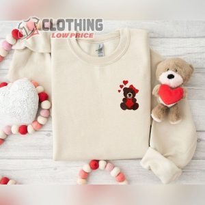 Love Bear Embroidered Sweatshirt ValentineS Day Bear Embroidered Shirt 1