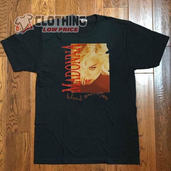 Madonna 1990 Blond Ambition Black Tshirt Sweatshirt Hoodies Unisex