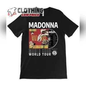Madonna World Tour Concert T-Shirt, Uk Madonna T-Shirt,  Music Concert T-Shirt