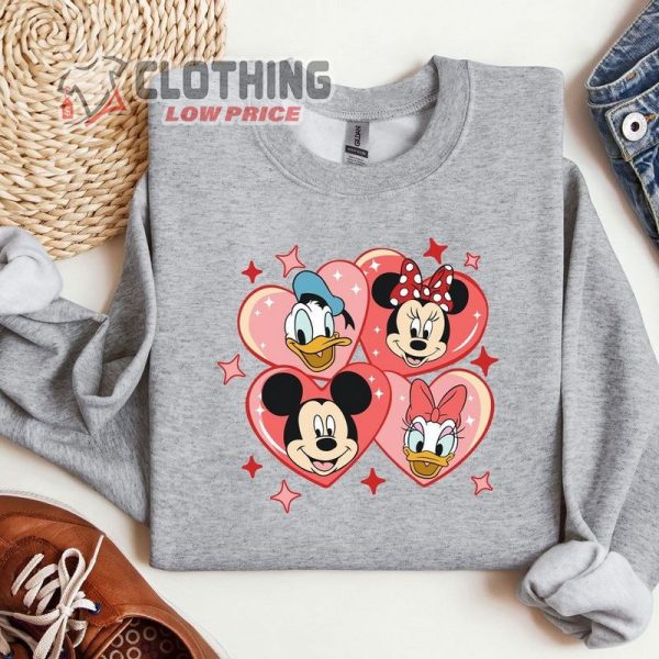 Mickey And Friends Sweatshirt, Disney Valentines Day Sweatshirt