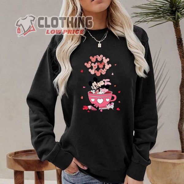 Mickey Minnie Disney Cup Valentine,Customized Personalized Sweatshirt