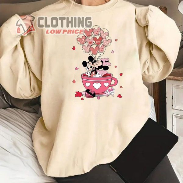 Mickey Minnie Disney Cup Valentine,Customized Personalized Sweatshirt