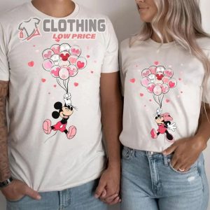 Mickey Minnie Valentine Comfort Colors Shirt, Disney Balloon Valentine