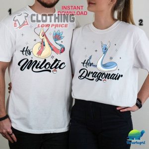 Milotic And Dragonair Pokemon Couple Shirt