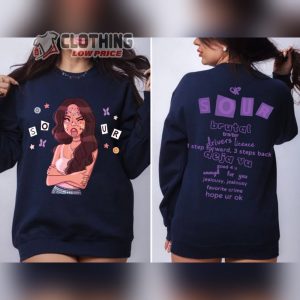 Olivia Concert Unisex Sweatshirt Pop Rock Album Olivia Rodrigo Shirt Vampire New Single Album Hoodie Guts Album Tracklist T Shirt