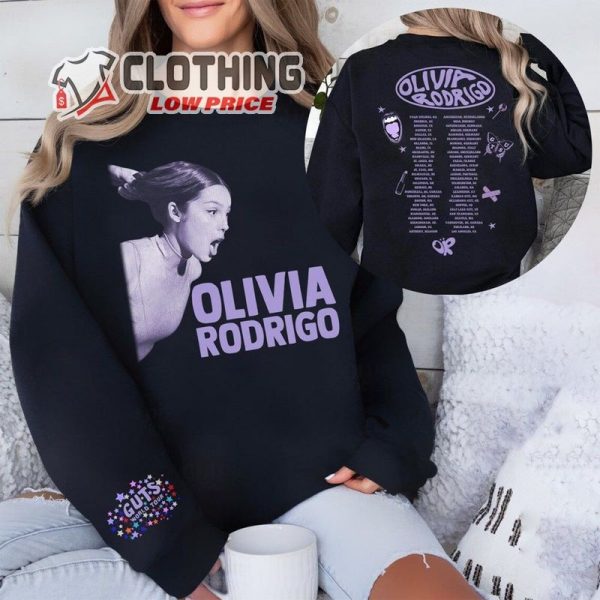 Olivia Rodrigo Custom Sleeve Guts Shirt, Olivia Rodrigo Guts Merch, Guts Tour Hiphop 2024 Shirt