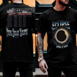 Rock Concert North American Tour 2024 Solar Eclipse Unisex T Shirt Total Solar Eclipse April 8th 2024 Shirt Path of Totality Cities Sweatshirt Hoodie1
