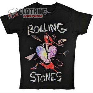 Rolling Stones T- Shirt, Hackney Diamonds Heart Black T- Shirt, Rolling Stones Fan Gift, Rolling Stones Tour 2024 Merch