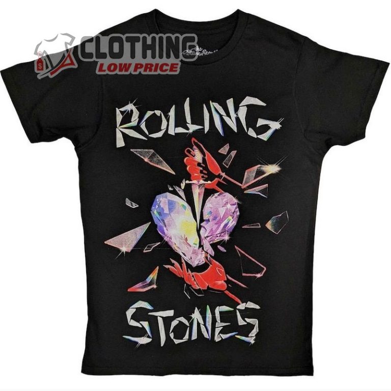 Rolling Stones T Shirt, Hackney Diamonds Heart Black T Shirt, Rolling