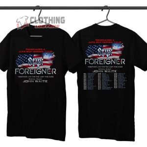 STYX Band And Foreigner Band Tour 2024 Merch STYX Band And Foreigner Band Music World Tour 2024 Shirt Renegades And Juke Box Heroes Tour 2024 T Shirt 2