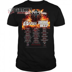 Saxon And Uriah Heep 2024 US Co-Headline Tour Merch, Saxon & Uriah Heep Tour 2024 Shirt, Saxon Tour Dates 2024 USA T-Shirt