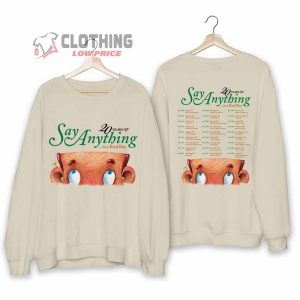 Say Anything Band Merch, Say Anything 20 Years Of Say Anything Is A Real Boy Shirt, Say Anything New Album, Say Anything 2024 Concert T-Shirt