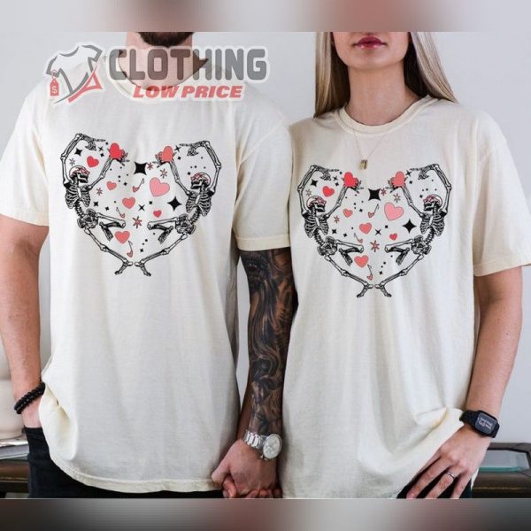 Skeleton Valentines Day Shirt, Dancing Skeletons Sweatshirt, Funny Valentines Day Hoodie