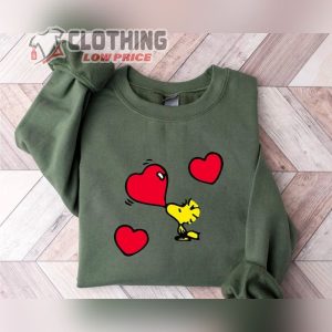 Small Yellow Bird Love Shirt, Heart Bird Shirt, Valentines Day Shirt For Women