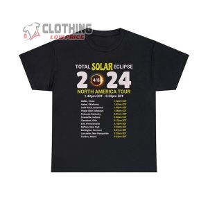 Solar Eclipse 2024 Event Dates Unisex T-Shirt, Eclipse Event 2024 Shirt, North America Eclipse 2024 Shirt, Astronomy Tee Shirt
