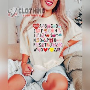 Teacher Valentine Sweatshirt ValentineS Day Alphabet Shirt Alphabet Kindergarten T Shirt 2