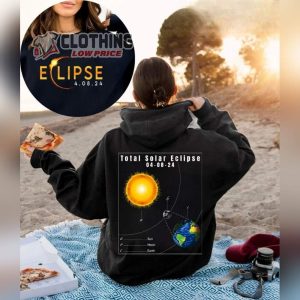Total Solar Eclipse April 8th 2024 Unisex Hoodie, North America Tour Merch, Funny Photobomb What Really Happens During Solar Eclipse T-Shirt