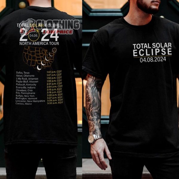 Total Solar Eclipse North America Tour 2024 Unisex Sweatshirt, Astronomy Merch, Astronomy Lover Tshirts, Astronomy Tee, Space Hoodie