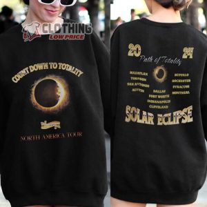 Total Solar Eclipse Unisex Sweatshirt Solar Eclipse April 8th 2024 T Shirt Rock Concert Tour 2024 Tee Hoodie