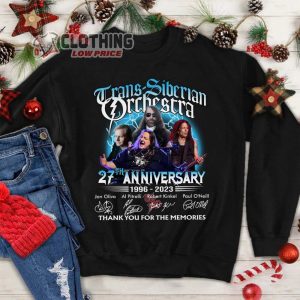 Trans-Siberian Orchestra 27Th Anniversary 1996 – 2023 Thank You For The Memories Signatures T-Shirt