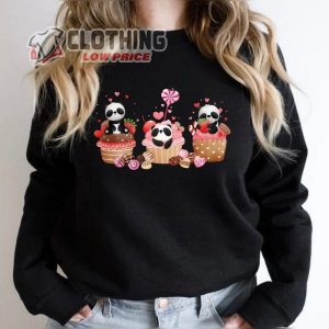 Valentine Day Panda Bears Cute Panda Bears With Cupcakes Sweatshirt 1