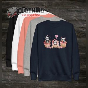 Valentine Day Panda Bears, Cute Panda Bears With Cupcakes Sweatshirt