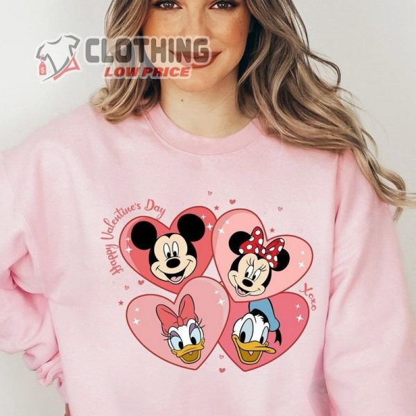 Valentine Mickey And Friends Sweatshirt, Disney Valentines Day Sweater