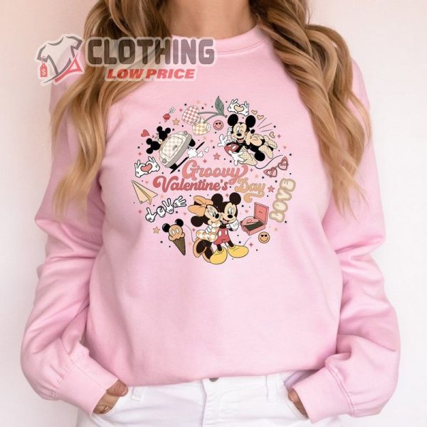 Valentine’S Day Disney Sweatshirt For Her, Disney Shirt For Valentines Day