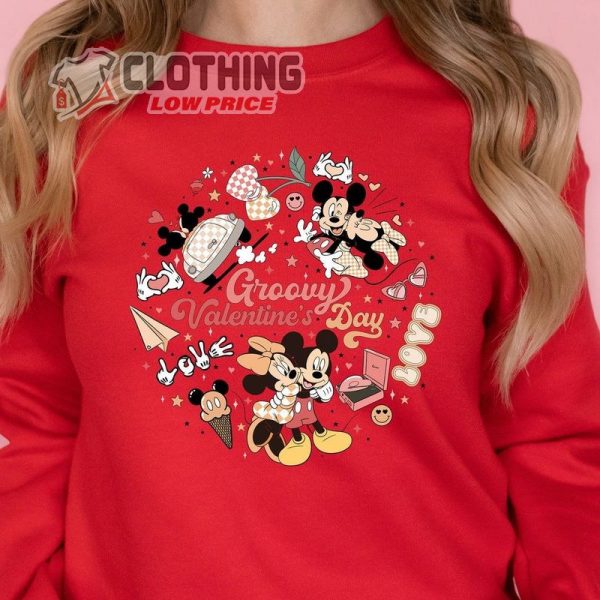 Valentine’S Day Disney Sweatshirt For Her, Disney Shirt For Valentines Day