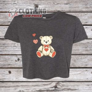 Vintage Charm Cute Teddy Bear Crop Top For ValentineS Day Hearts 3