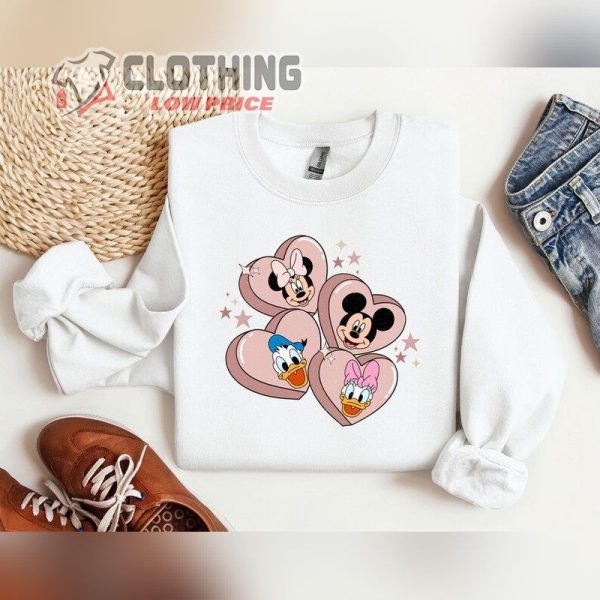 Vintage Mickey And Friends Sweatshirt, Disney Valentines Day Sweatshirt