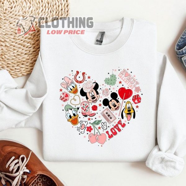 Vintage Mickey And Minnie Sweatshirt, Disney Valentine’S Day Shirt