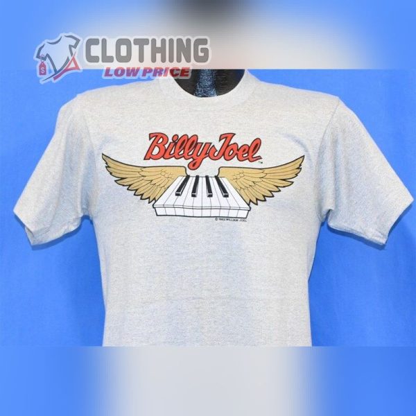 80S Billy Joel An Innocent Man Tour Key Board Wings T-Shirt