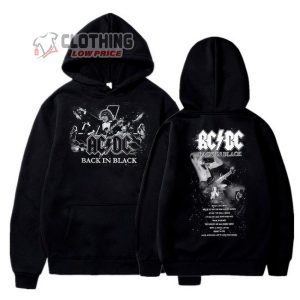 ACDC Back In Black Merch, ACDC Tour 2024 Shirt, ACDC Pwr Up Tour 2024 Hoodie