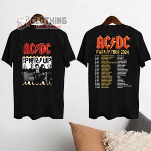 ACDC Band Merch, Rock Band ACDC Tour 2024 Shirt, ACDC Pwr Up World Tour 2024 T-Shirt