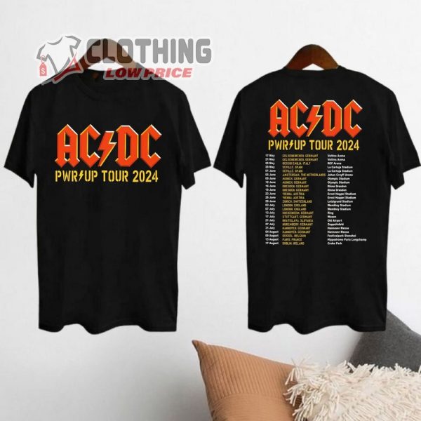 ACDCPower Up World Tour 2024 Shirt, Rock Band ACDC Tour 2024 Shirt, ACDC Band Fan Shirt, ACDC Us Tour 2024 World Tour Merch