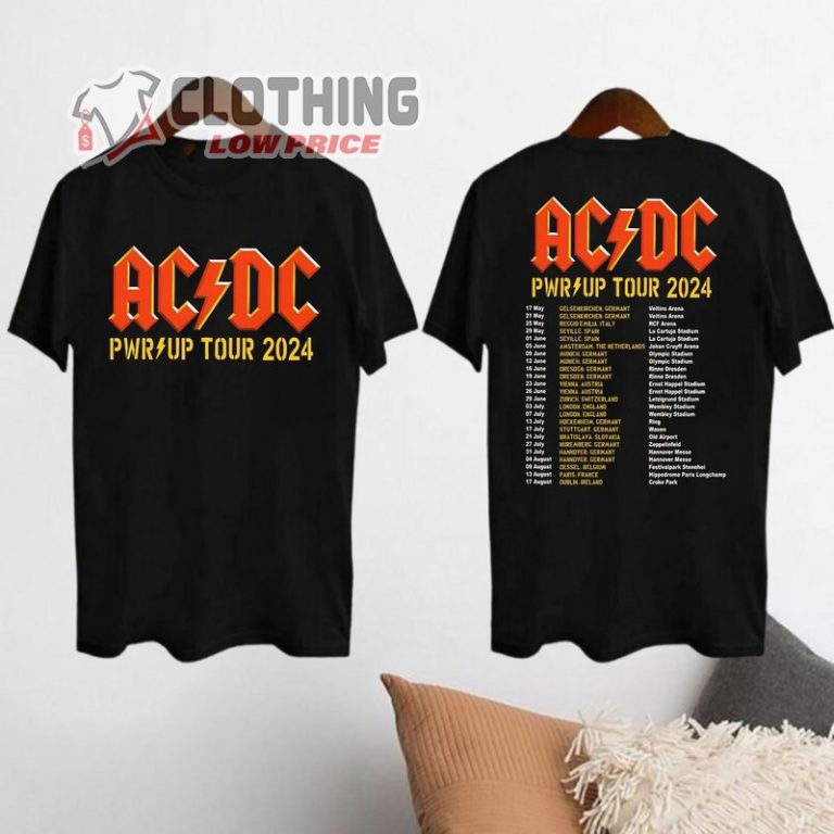 ACDCPower Up World Tour 2024 Shirt, Rock Band ACDC Tour 2024 Shirt