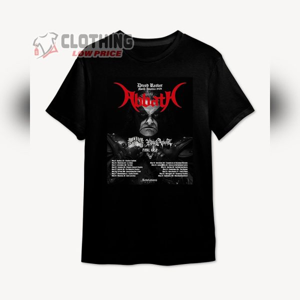 Abbath Winter Tour 2024 Merch, Abbath Tour Dates 2024 Shirt, Abbath Setlist Tee, Dread Reaver Europe 2024 T-Shirt