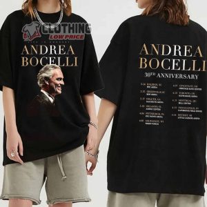 Andrea Bocelli 30th Anniversary Tour Merch, Andrea Bocelli Tour 2024 Setlist Shirt, Andrea Bocelli Fan T-Shirt