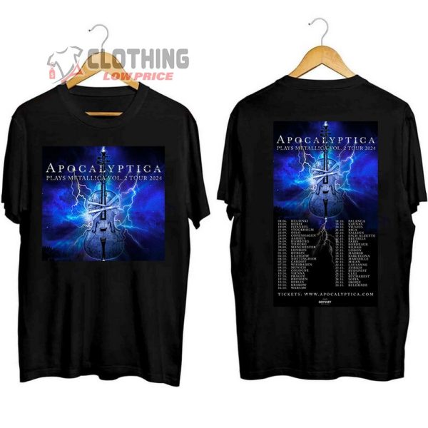 Apocalyptica Plays Metallica Vol 2 Tour 2024 Merch, Apocalyptica Tour 2024 Shirt, Plays Metallica Tee, Apocalyptica Tour 2024 Tickets T-Shirt