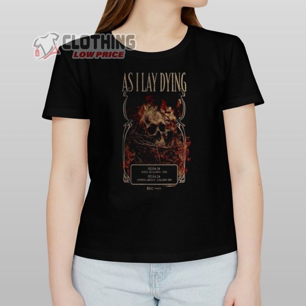 As I Lay Dying Tour 2024 Merch, As I Lay Dying Tour 2024 Tickets T-Shirt