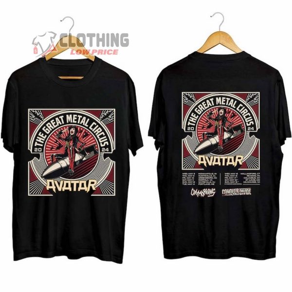 Avatar Tour 2024 Merch, Avatar The Greatest Metal Circus Tour 2024 Shirt, The Greatest Metal Circus Concert 2024 T-Shirt